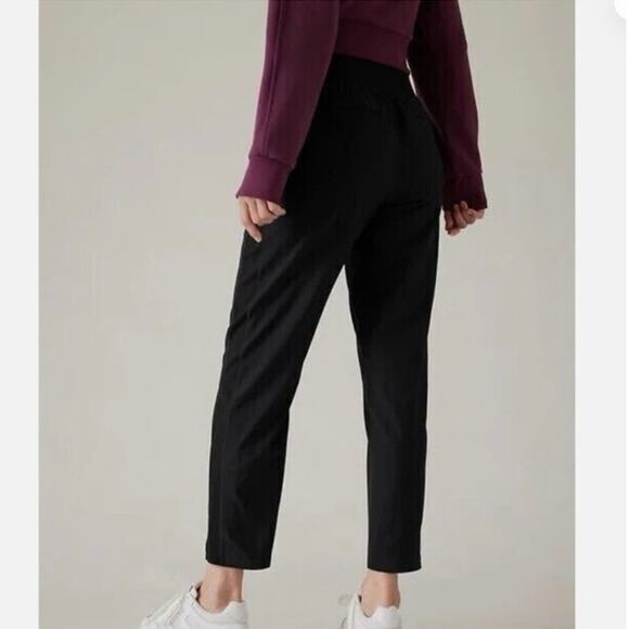Athleta Brooklyn Ankle Activewear Pant in Black Gloss Stripe, Size 0 Tall - Picture 2 of 13